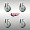 Service Caster 5 Inch 316SS Gray Polyurethane Wheel Swivel Bolt Hole Caster Set SCC-SS316BH20S514-PPUB-4 - alternate 2